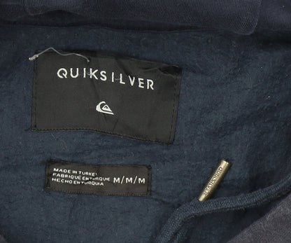 Quiksilver Men's Blue Pullover Hoodie Medium Fleece Surf Logo