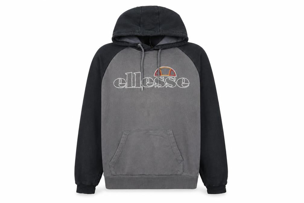 Ellesse Men’s Grey Pullover Hoodie L Logo Graphic Sweatshirt