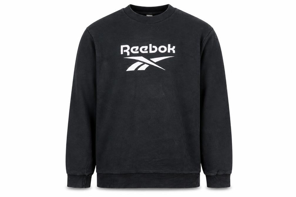 Reebok Men Black Crew Neck Pullover Sweatshirt L