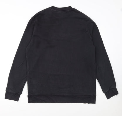 Reebok Men Black Crew Neck Pullover Sweatshirt L