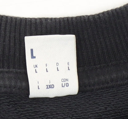 Reebok Men Black Crew Neck Pullover Sweatshirt L