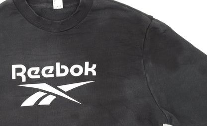 Reebok Men Black Crew Neck Pullover Sweatshirt L