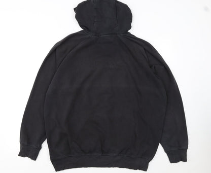 Gymshark Men Black Pullover Hoodie L Logo Fleece Sweatshirt