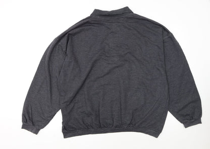 Reebok Men's Grey Long Sleeve 2XL Polo Shirt Classic Sportswear