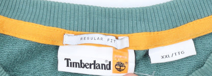Timberland Men's Green Logo Crew Neck Regular Fit 2XL Sweatshirt