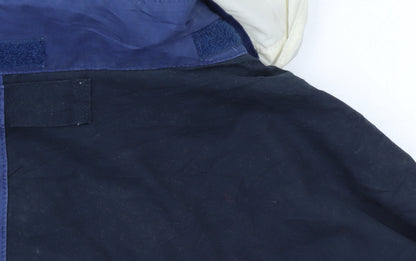 Nautica Mens Blue Colourblock Hooded Windbreaker Jacket XXL Cotton Nylon