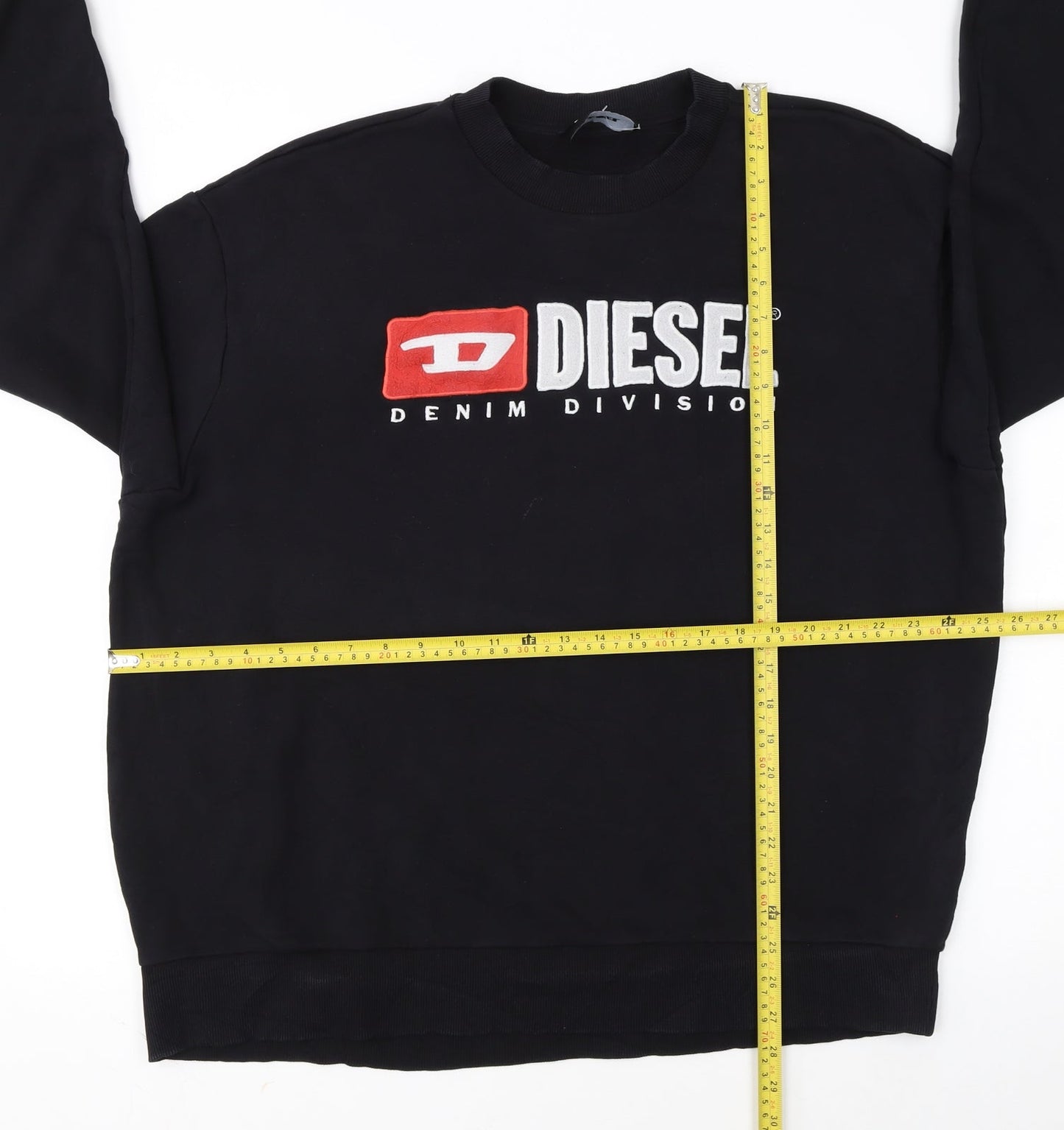 Diesel Mens Black XL Crew Neck Graphic Sweatshirt Fleece Cotton