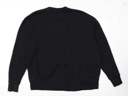 Diesel Mens Black XL Crew Neck Graphic Sweatshirt Fleece Cotton