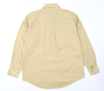 Barbour Men Beige Long Sleeve Cotton Button-Up Shirt L