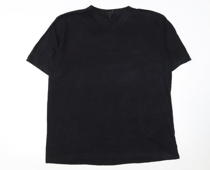 Hugo Boss Men's Black 2XL V-Neck Cotton T-Shirt