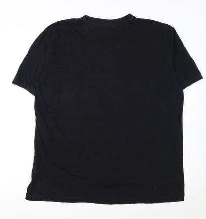 Hugo Boss Men's Black 2XL V-Neck Cotton T-Shirt