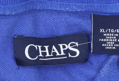 Chaps Men's Blue Hawaiian Floral Cotton Polo Shirt XL