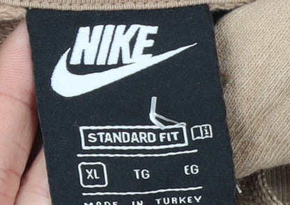 Nike Womens Beige Pullover Hoodie XL Cotton Standard Fit