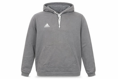 Adidas Men's Grey Pullover Hoodie L Hooded Sweatshirt Graphic Logo