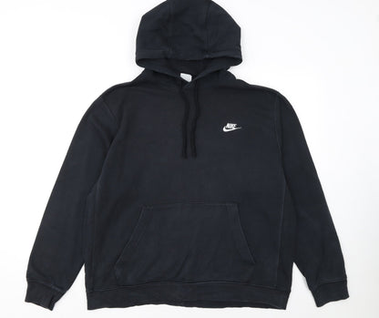 Nike Men's Black Pullover Hoodie L Sports Fleece Sweatshirt