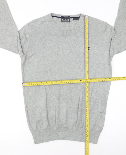 Timberland Men's Grey Cotton Crew Neck Pullover Jumper Size S