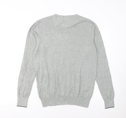 Timberland Men's Grey Cotton Crew Neck Pullover Jumper Size S