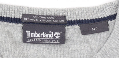Timberland Men's Grey Cotton Crew Neck Pullover Jumper Size S