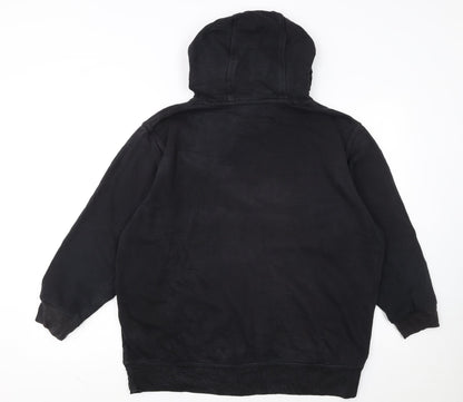 Nike Women Black Pullover Hoodie L Cotton Blend Casual Sweatshirt