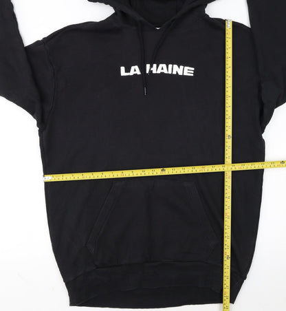Reebok Mens Black M Pullover Hoodie LA HAINE Graphic Sports Style