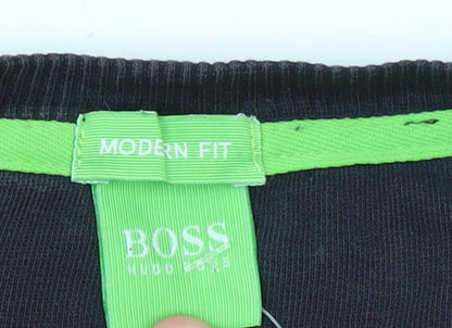 Hugo Boss Mens Black XL Crew Neck Pullover Sweatshirt Modern Fit