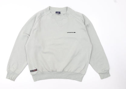 Umbro Men's Grey Crew Neck Pullover Sweatshirt M Regular Fit