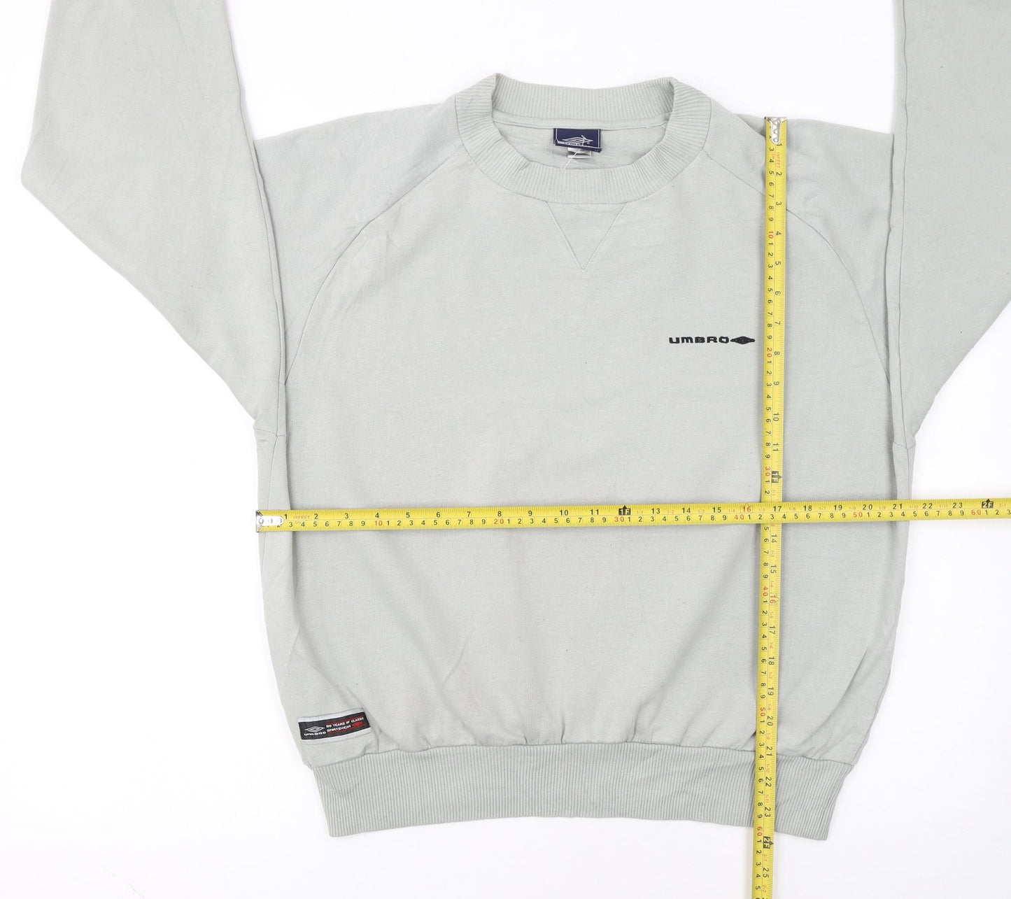 Umbro Men's Grey Crew Neck Pullover Sweatshirt M Regular Fit