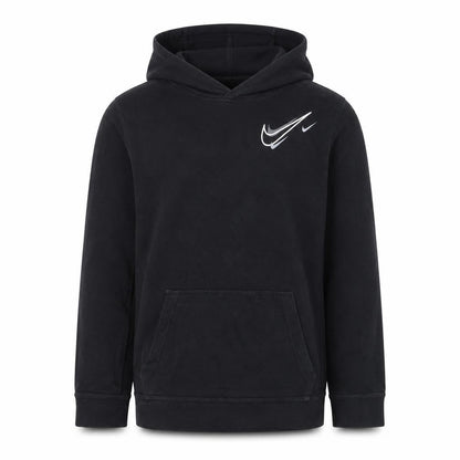 Nike Boys Black XL Pullover Hoodie with Logo Graphic Print