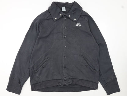 Nike Mens Black XL Basic Jacket Cotton Snap Wind-Resistant