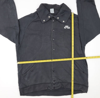 Nike Mens Black XL Basic Jacket Cotton Snap Wind-Resistant