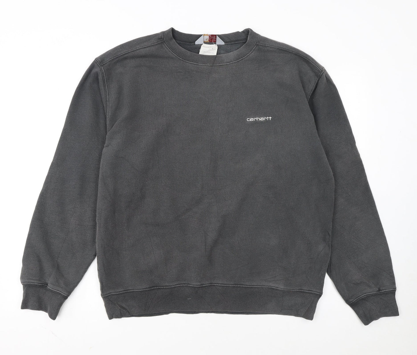 Carhartt Men's Grey Cotton Crew Neck Pullover Sweatshirt L