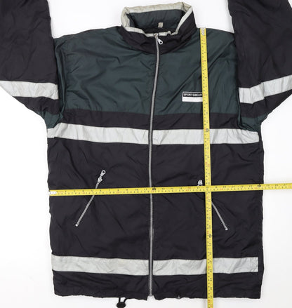John Baner Men's Black Windbreaker Jacket Size 40 Regular Fit Outdoor