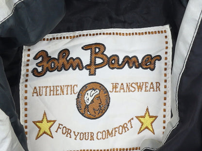 John Baner Men's Black Windbreaker Jacket Size 40 Regular Fit Outdoor