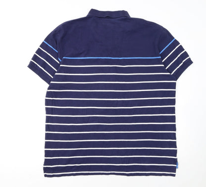 Chaps Men's Blue Striped Stretch Polo Shirt XL
