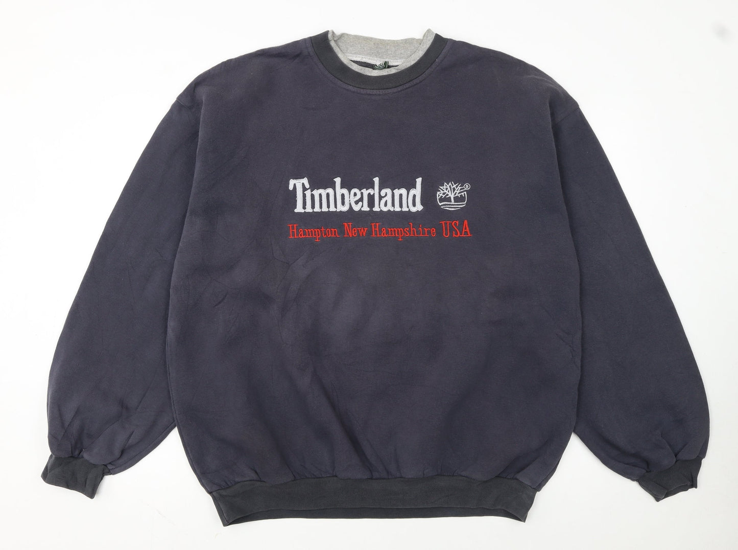 Timberland Men’s Navy Blue XL Pullover Sweatshirt Embroidered USA