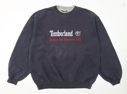 Timberland Men’s Navy Blue XL Pullover Sweatshirt Embroidered USA