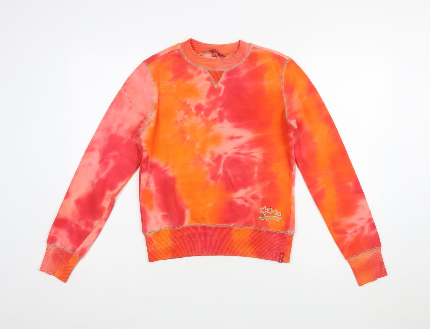 Mexx Women’s Orange Tie-Dye Cotton Pullover Sweatshirt Size M