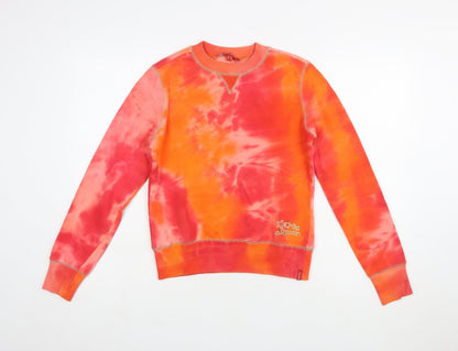 Mexx Women’s Orange Tie-Dye Cotton Pullover Sweatshirt Size M