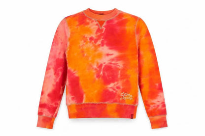 Mexx Women’s Orange Tie-Dye Cotton Pullover Sweatshirt Size M