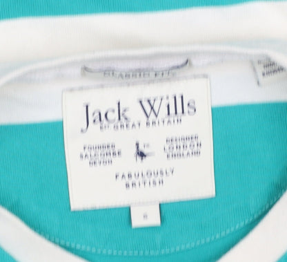 Jack Wills Men's Blue Striped Long Sleeve Cotton T-Shirt S