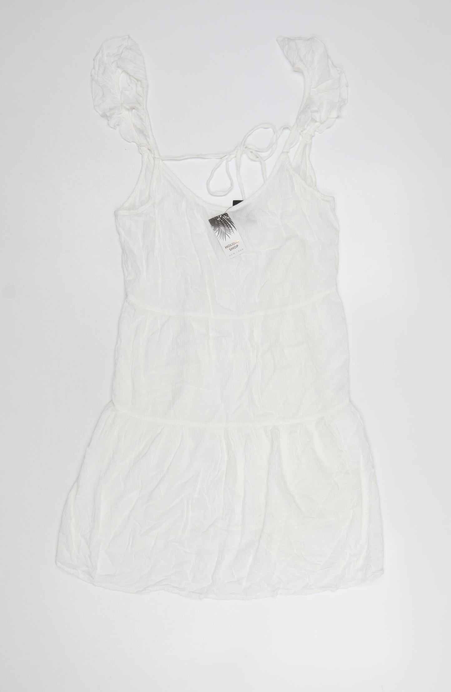 New Look Women’s White Cover Up Dress S Holiday Beach Lightweight