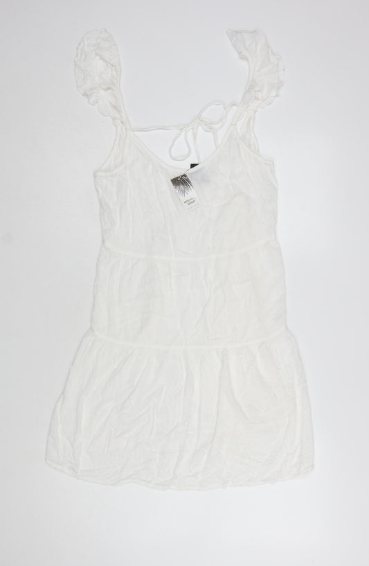 New Look Women’s White Cover Up Dress S Holiday Beach Lightweight