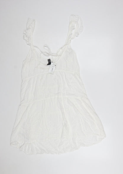 New Look Women’s White Cover Up Dress S Holiday Beach Lightweight