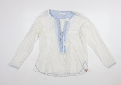 Greenhouse Female Women’s White Cotton Tunic Style Long Sleeve Blouse Size 12