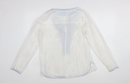 Greenhouse Female Women’s White Cotton Tunic Style Long Sleeve Blouse Size 12