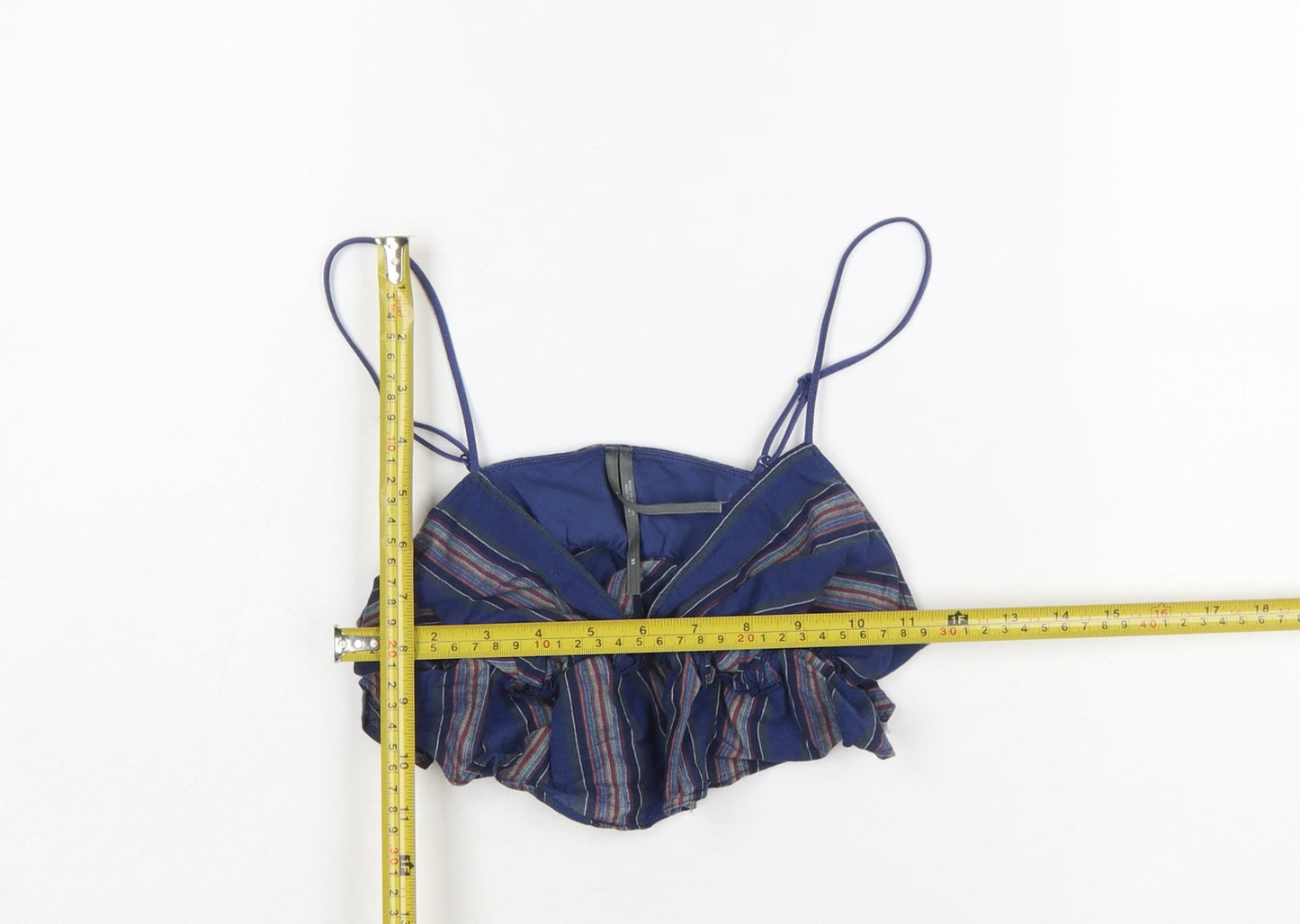 Anthropologie Women’s Blue Striped Ruffle Camisole Top XS