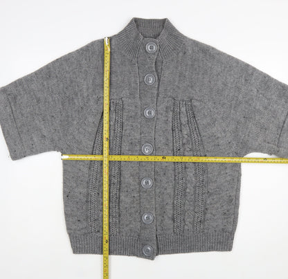 Kaliko Women's Grey Cable-Knit Button Cardigan Size 16