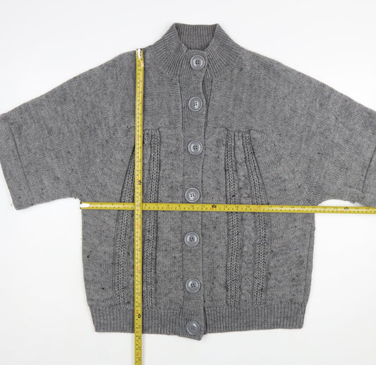 Kaliko Women's Grey Cable-Knit Button Cardigan Size 16