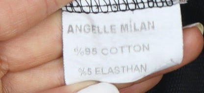 Angelle Milan Womens Black Grey Zigzag Full Zip Hoodie Size S