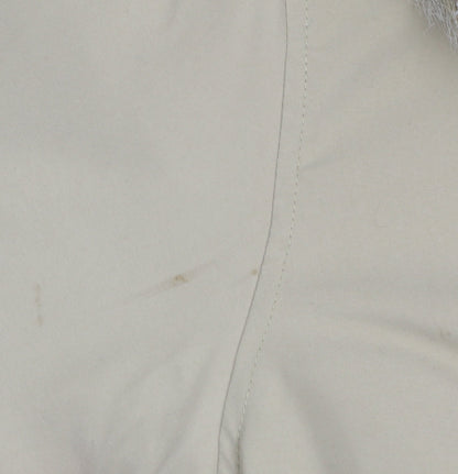 Dorothy Perkins Women’s Beige Fur Trim Belted Zip Coat Size 10